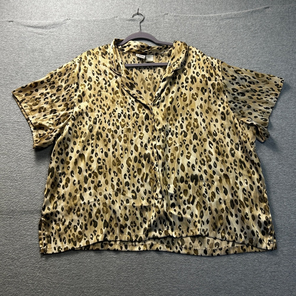 Gilligan O'Malley Sleep Shirt Lounge Womens XXXL Animal Print Leopard Pajama Top